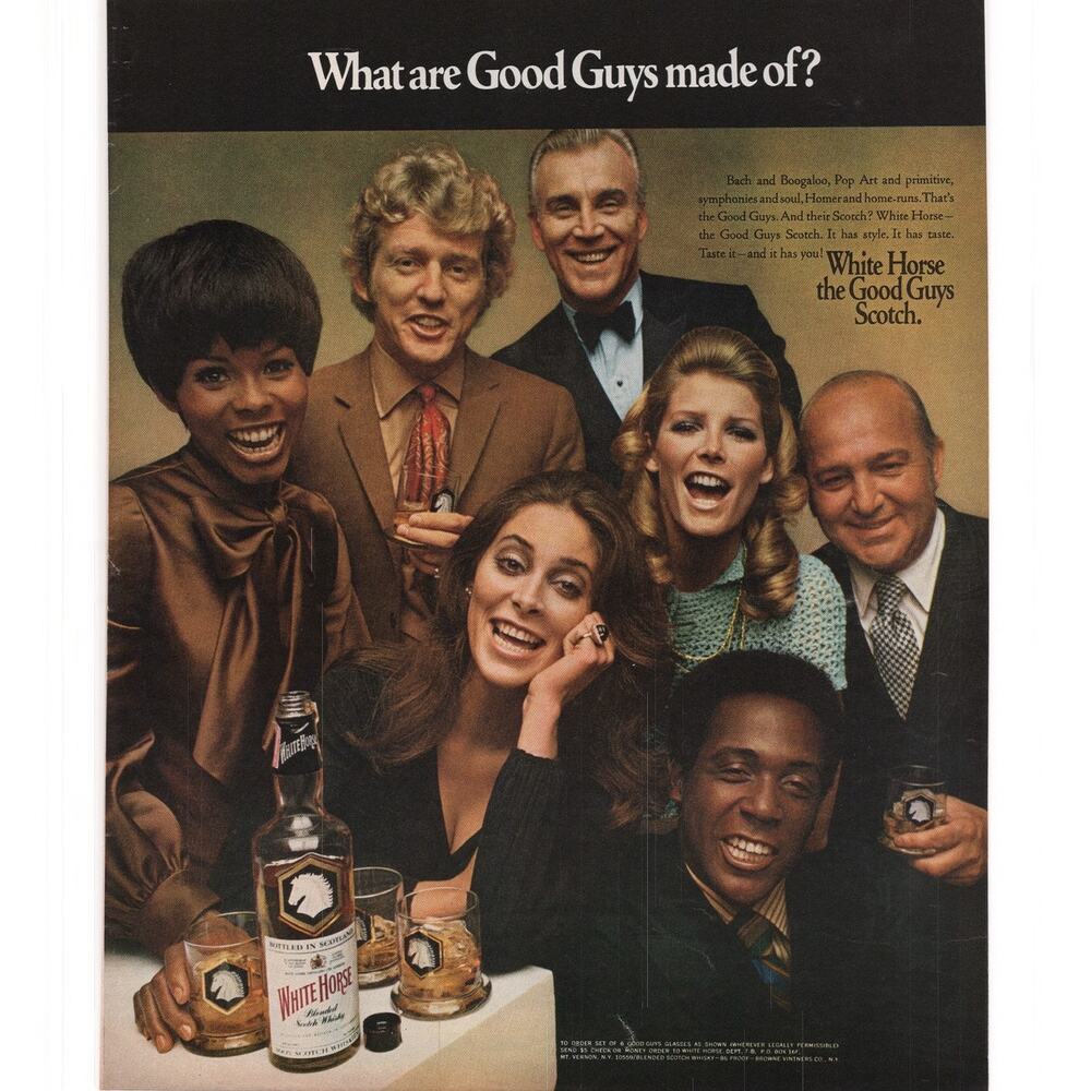 White Horse Blended Scotch Whisky Advertisement 1960s Vintage The Good Guys
